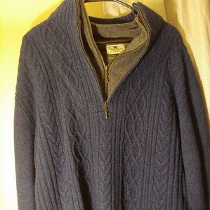 Men's Half Zip Irish Aran Sweater